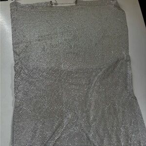 Elegant Silver Mesh Backless Mini Dress